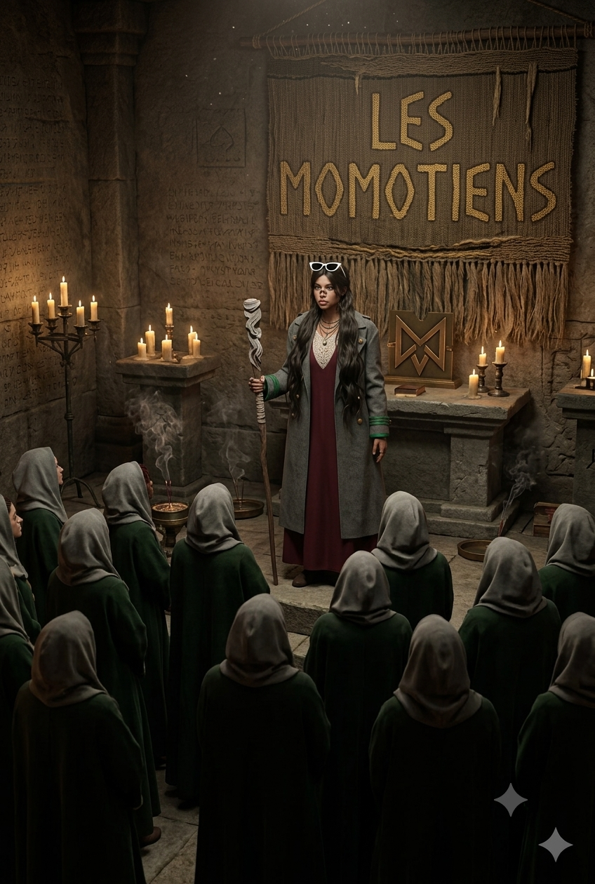 La Prophétesse Momo devant les fidèles des Momotiens